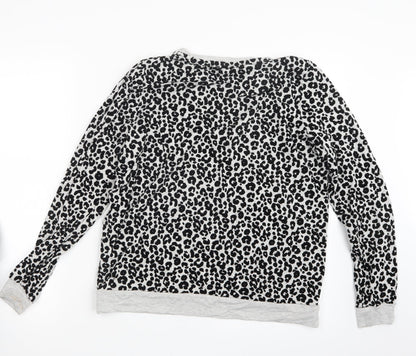 TU Womens Grey Animal Print  Pullover Jumper Size 12