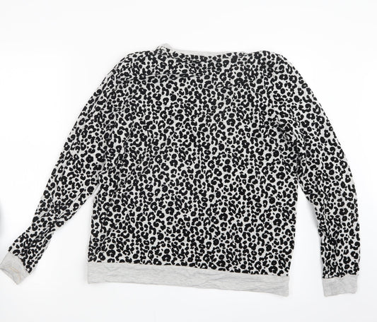 TU Womens Grey Animal Print  Pullover Jumper Size 12