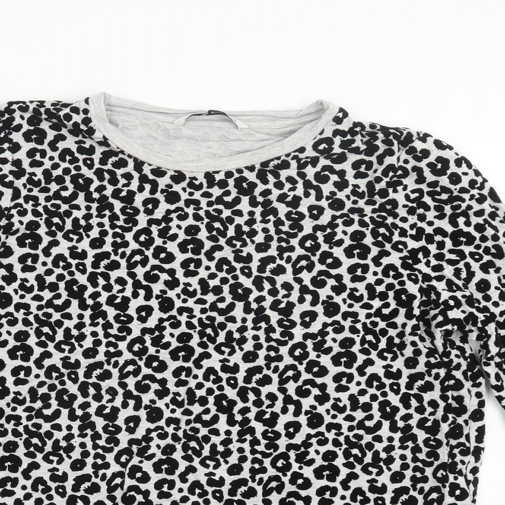 TU Womens Grey Animal Print  Pullover Jumper Size 12