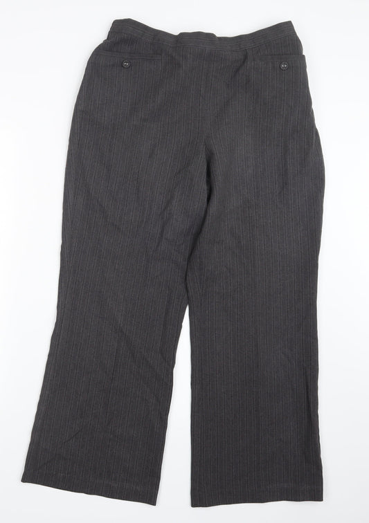 Bm Collection Womens Brown Striped  Trousers  Size 14 L27 in