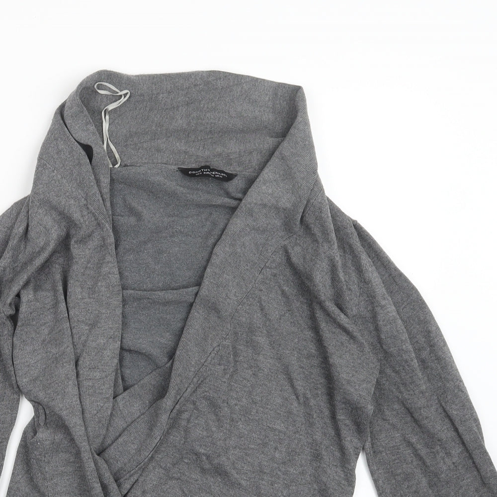Womens UK Size 10 Dorothy Perkins Grey Cape Jumper