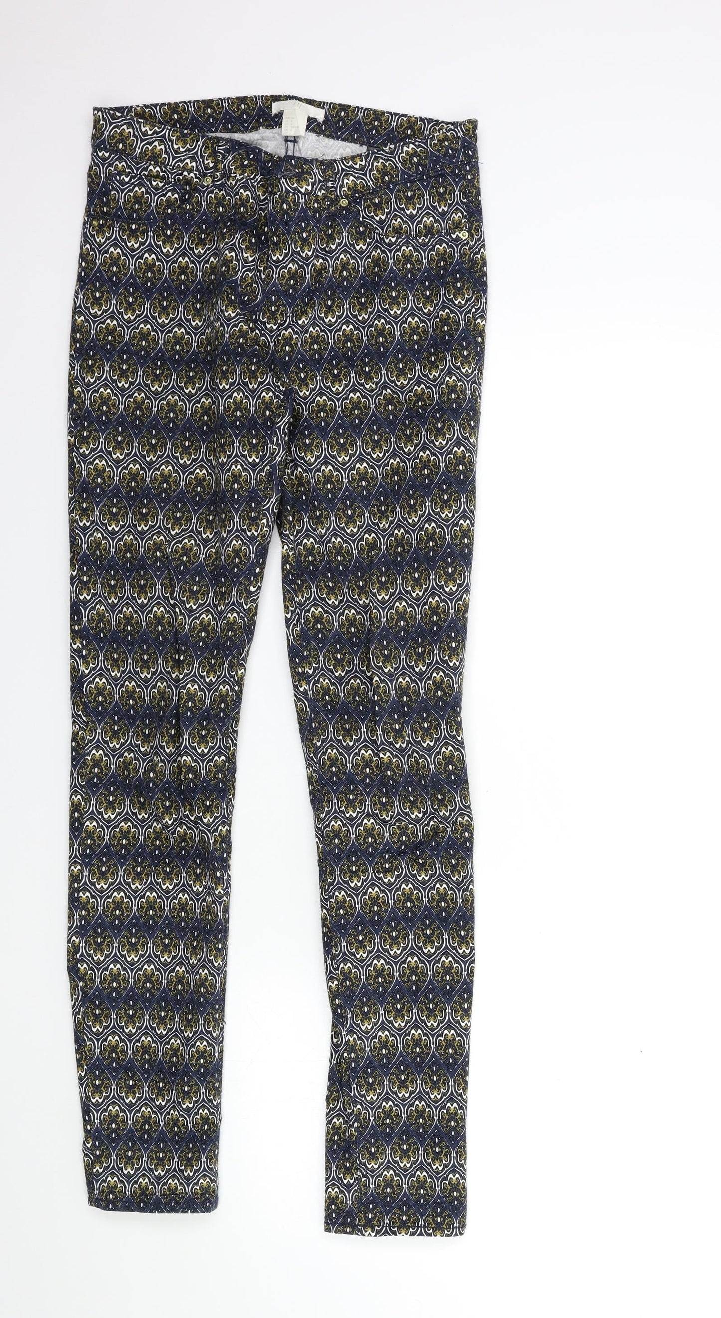Womens UK Size 8 H&M Regular Fit  Blue Trousers