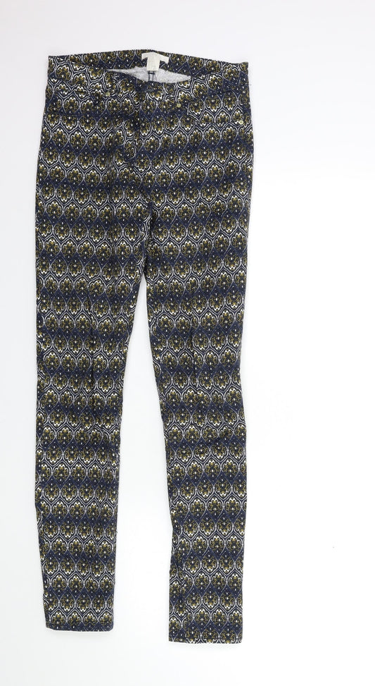Womens UK Size 8 H&M Regular Fit  Blue Trousers