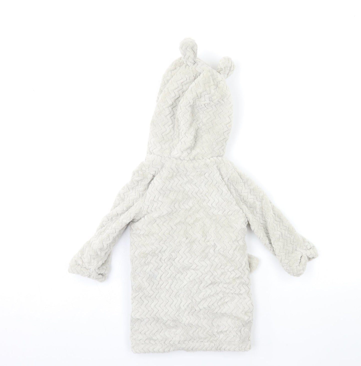 F&F Girls Grey  Fleece Kimono Gown Size 6-9 Months
