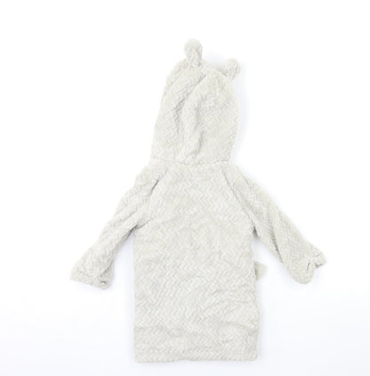 F&F Girls Grey  Fleece Kimono Gown Size 6-9 Months