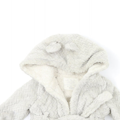 F&F Girls Grey  Fleece Kimono Gown Size 6-9 Months