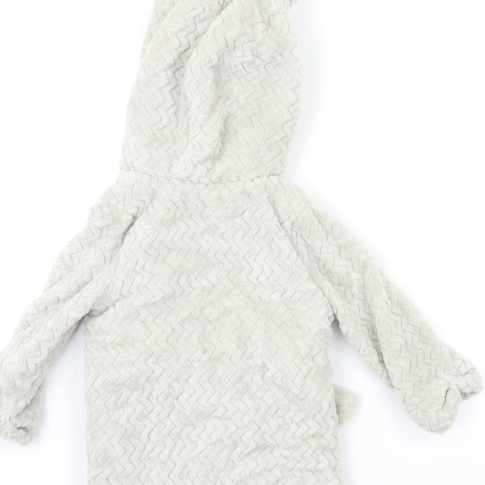 F&F Girls Grey  Fleece Kimono Gown Size 6-9 Months