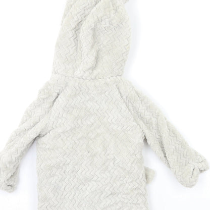 F&F Girls Grey  Fleece Kimono Gown Size 6-9 Months
