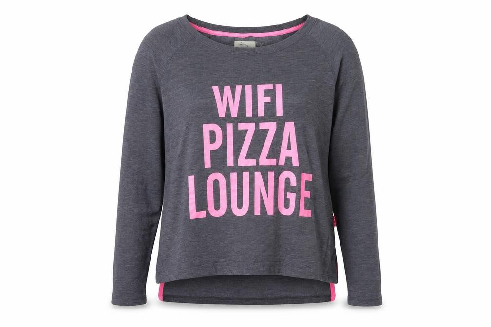 Womens UK Size 8 Love To Lounge Grey Basic T-Shirt