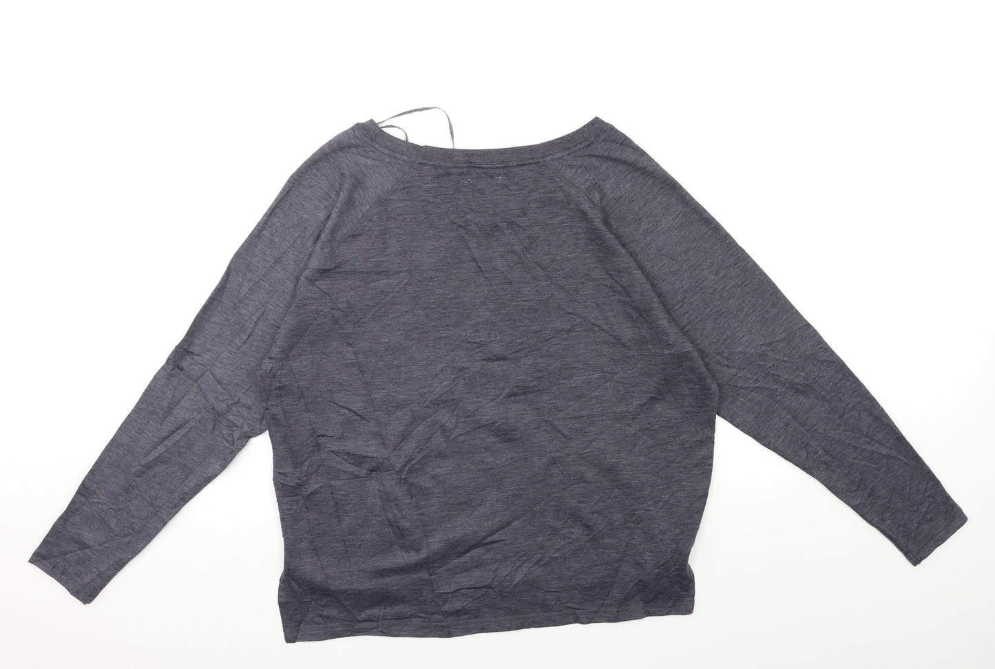 Womens UK Size 8 Love To Lounge Grey Basic T-Shirt