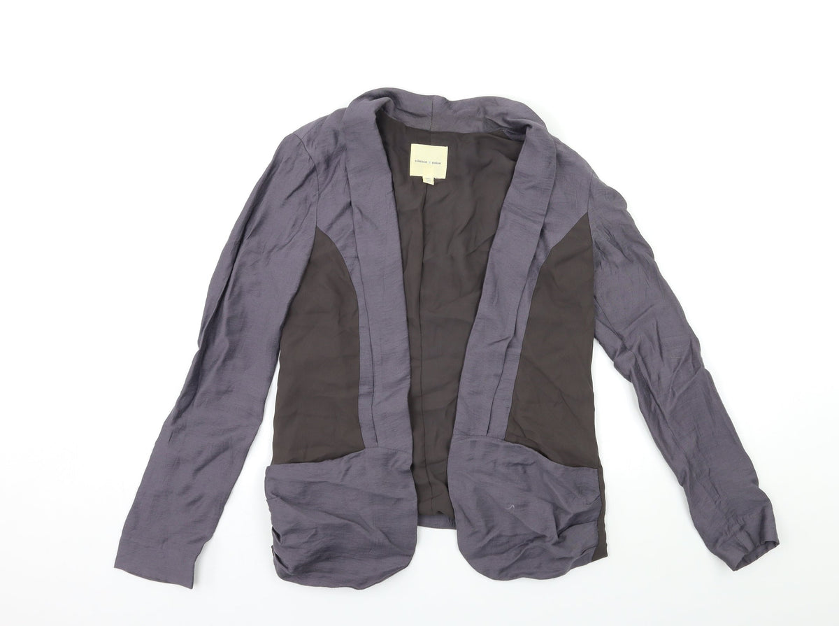 Additional front view of Silence + Noise women’s grey jacket blazer, size XS