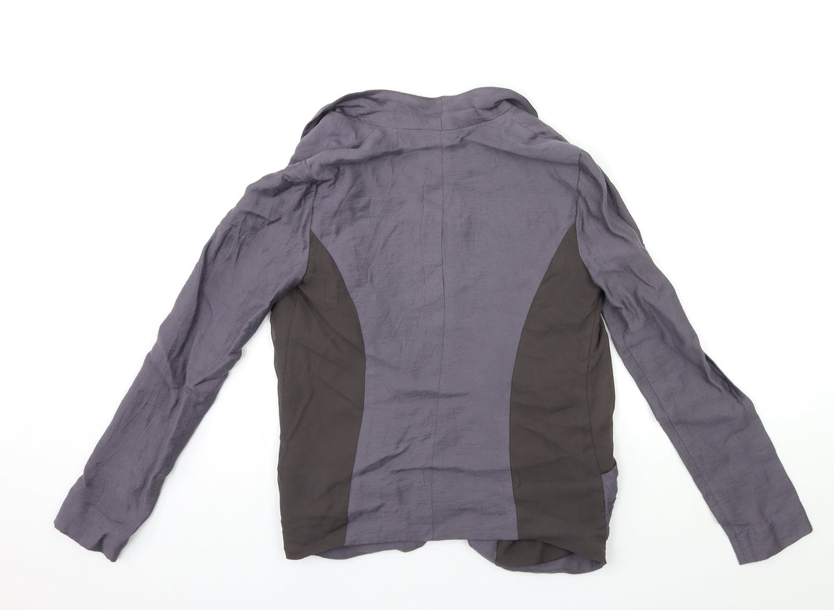 Back view of Silence + Noise women’s grey jacket blazer, size XS