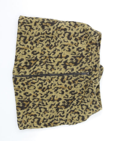 NEXT Womens Brown Animal Print  Skater Skirt Size 10