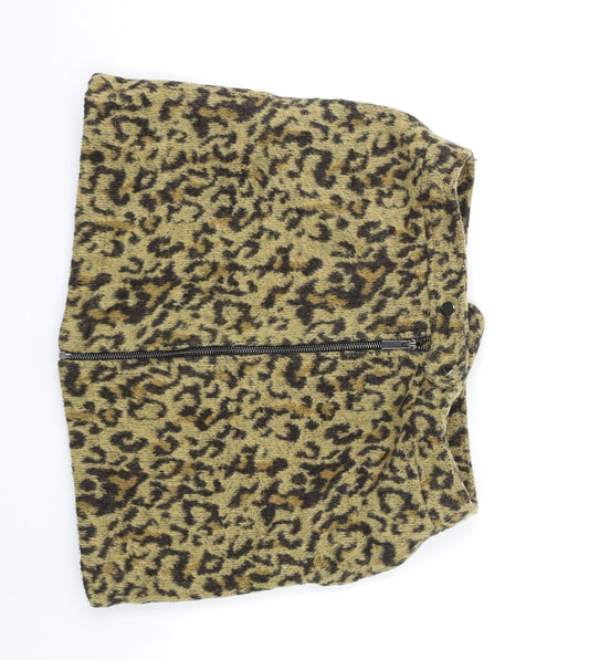 NEXT Womens Brown Animal Print  Skater Skirt Size 10