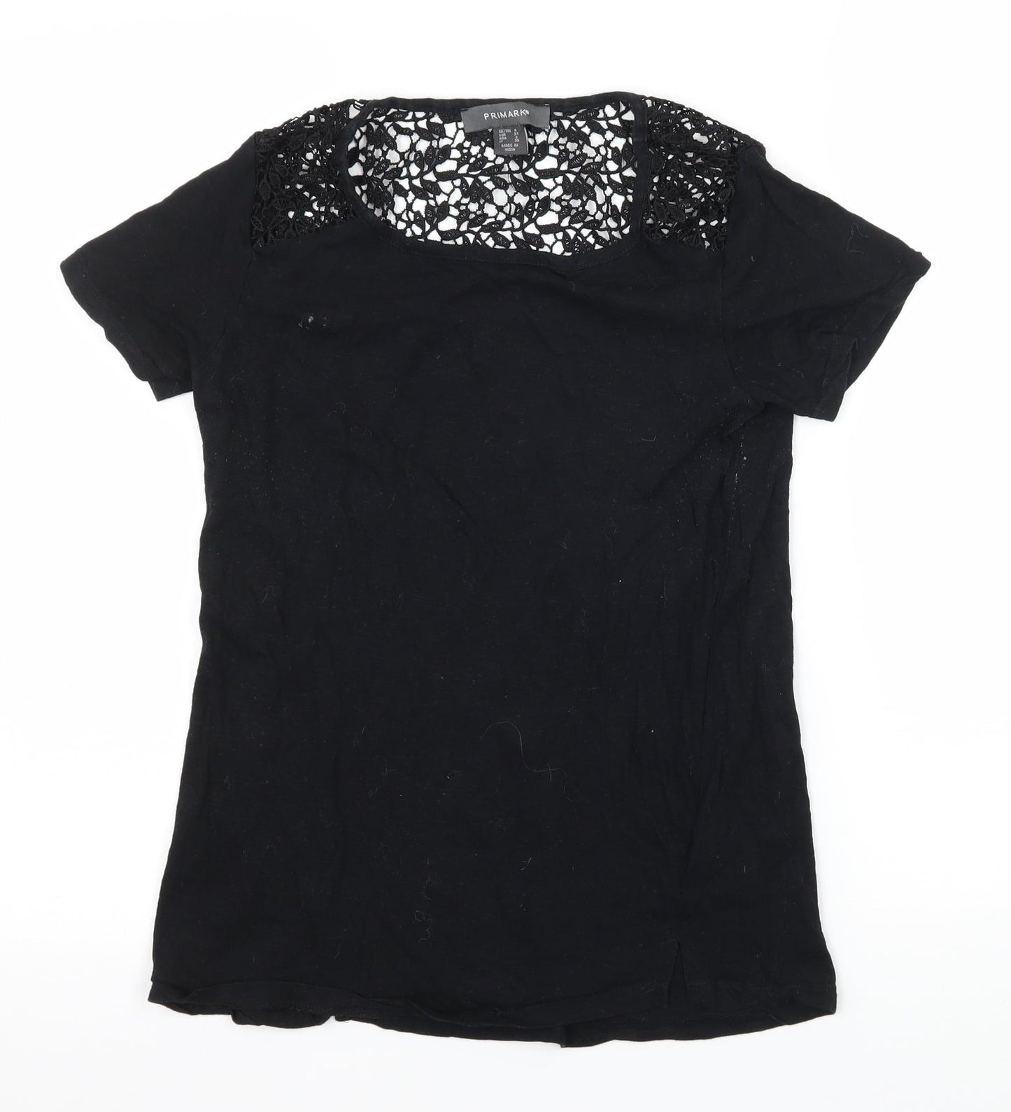 Primark Womens Black  Jersey Basic T-Shirt Size 6