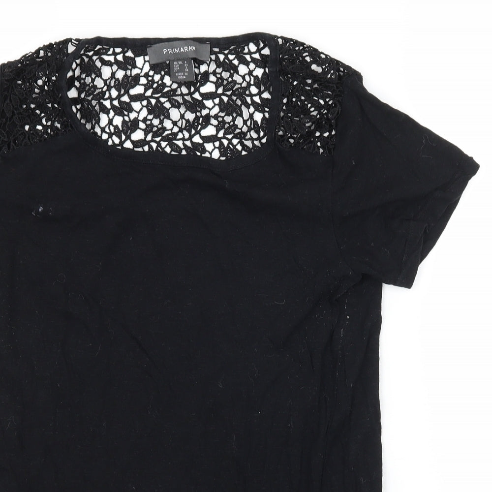 Primark Womens Black  Jersey Basic T-Shirt Size 6