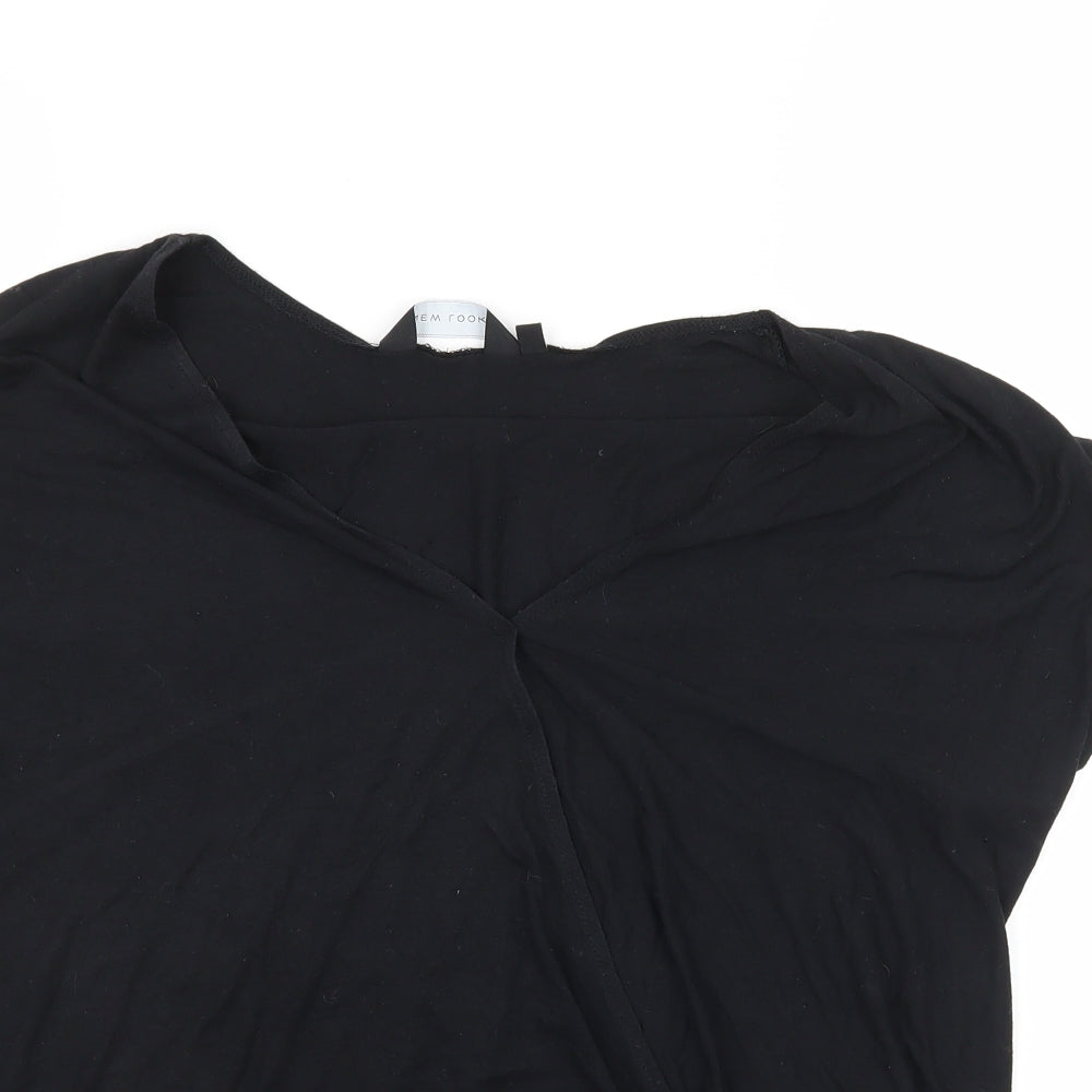 Womens UK Size 10 New Look Black Basic T-Shirt