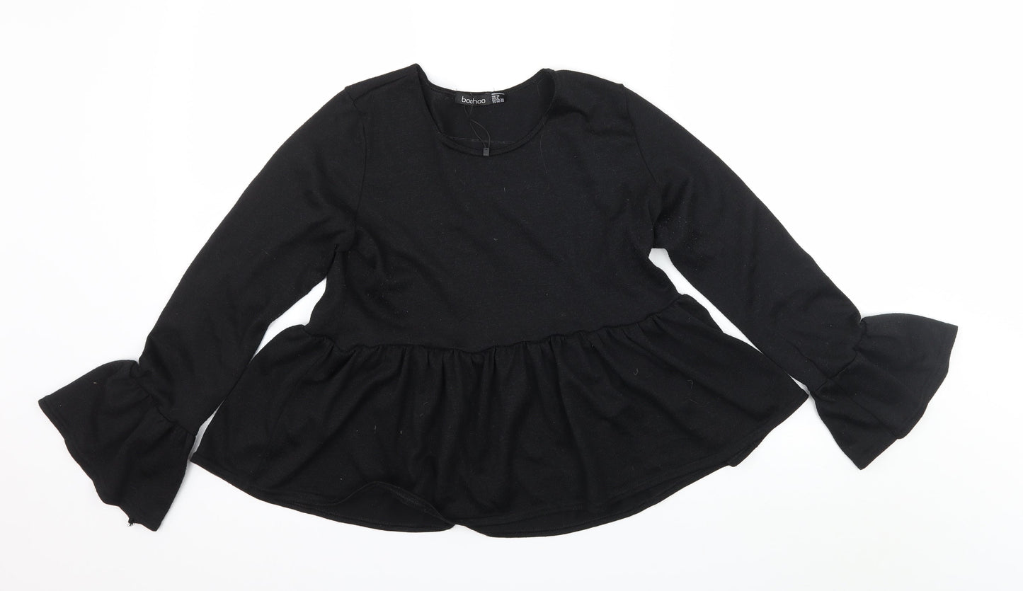 Boohoo Womens Black  Knit Pullover Jumper Size 10