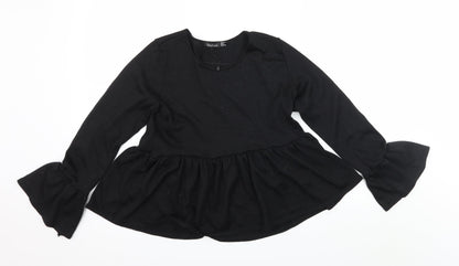 Boohoo Womens Black  Knit Pullover Jumper Size 10