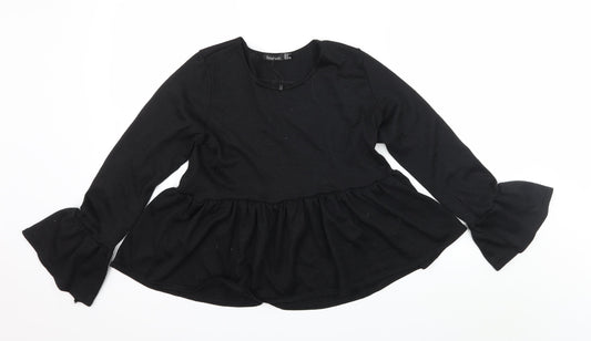 Boohoo Womens Black  Knit Pullover Jumper Size 10