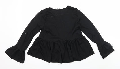 Boohoo Womens Black  Knit Pullover Jumper Size 10