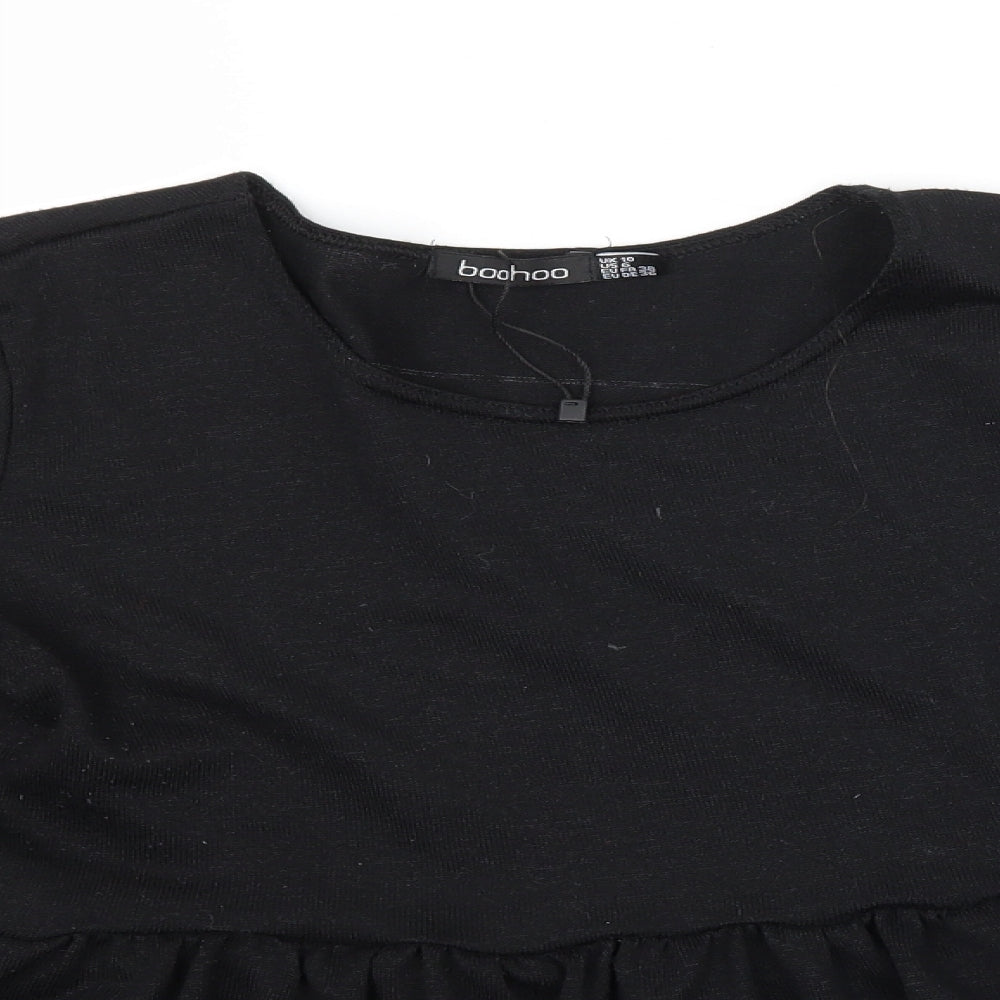 Boohoo Womens Black  Knit Pullover Jumper Size 10