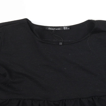 Boohoo Womens Black  Knit Pullover Jumper Size 10