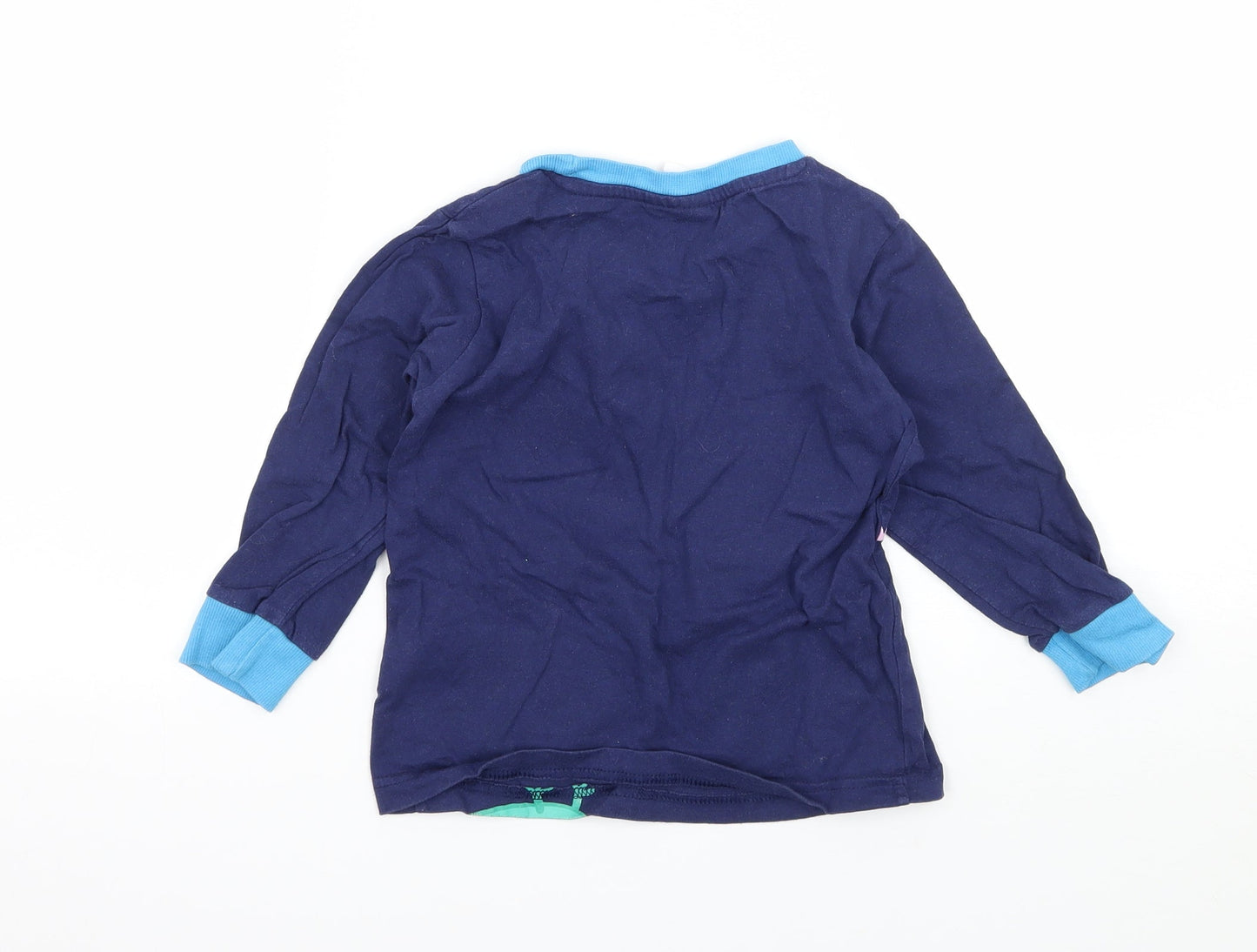 Peppa Pig Girls Blue Geometric Jersey Top Pyjama Top Size 2-3 Years  - Peppa Pig