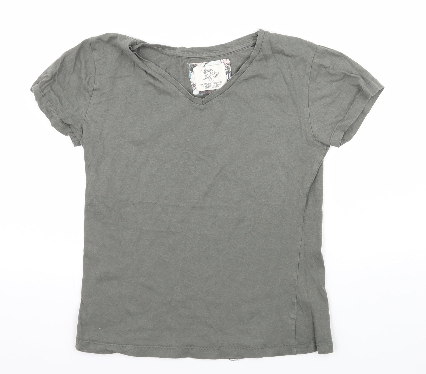 Love to Lounge Womens Green Solid Jersey Top Pyjama Top Size 6