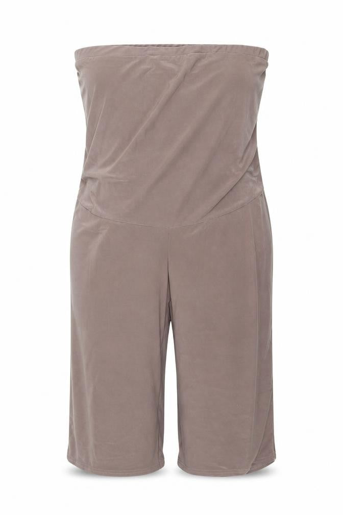 Front view of Club L women’s purple jersey playsuit one-piece, size UK 18, 16-inch leg