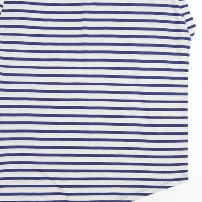 F&F Womens White Striped Jersey Basic T-Shirt Size 12