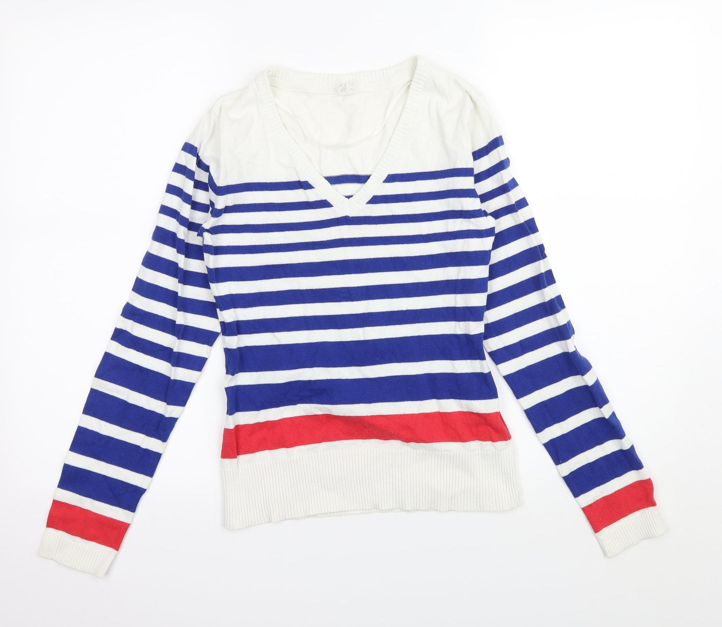Womens UK Size M Kiabi White Pullover Jumper
