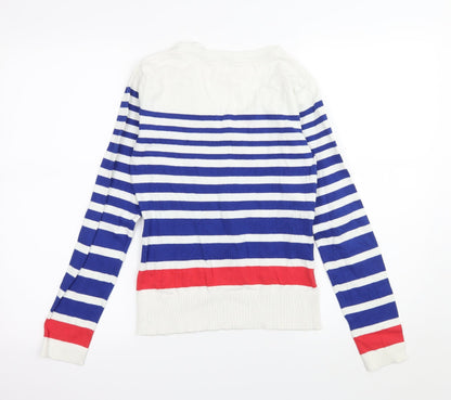 Womens UK Size M Kiabi White Pullover Jumper