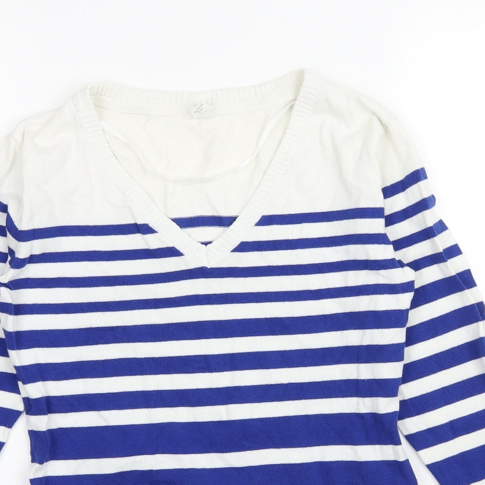 Womens UK Size M Kiabi White Pullover Jumper