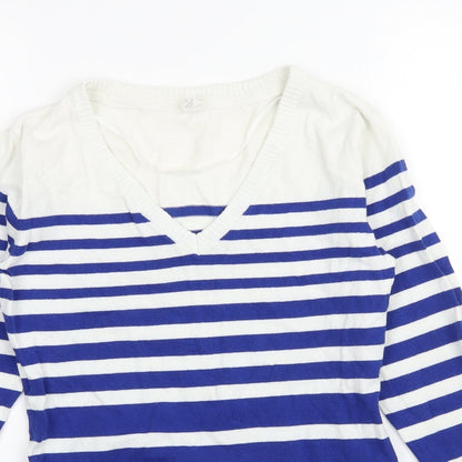 Womens UK Size M Kiabi White Pullover Jumper