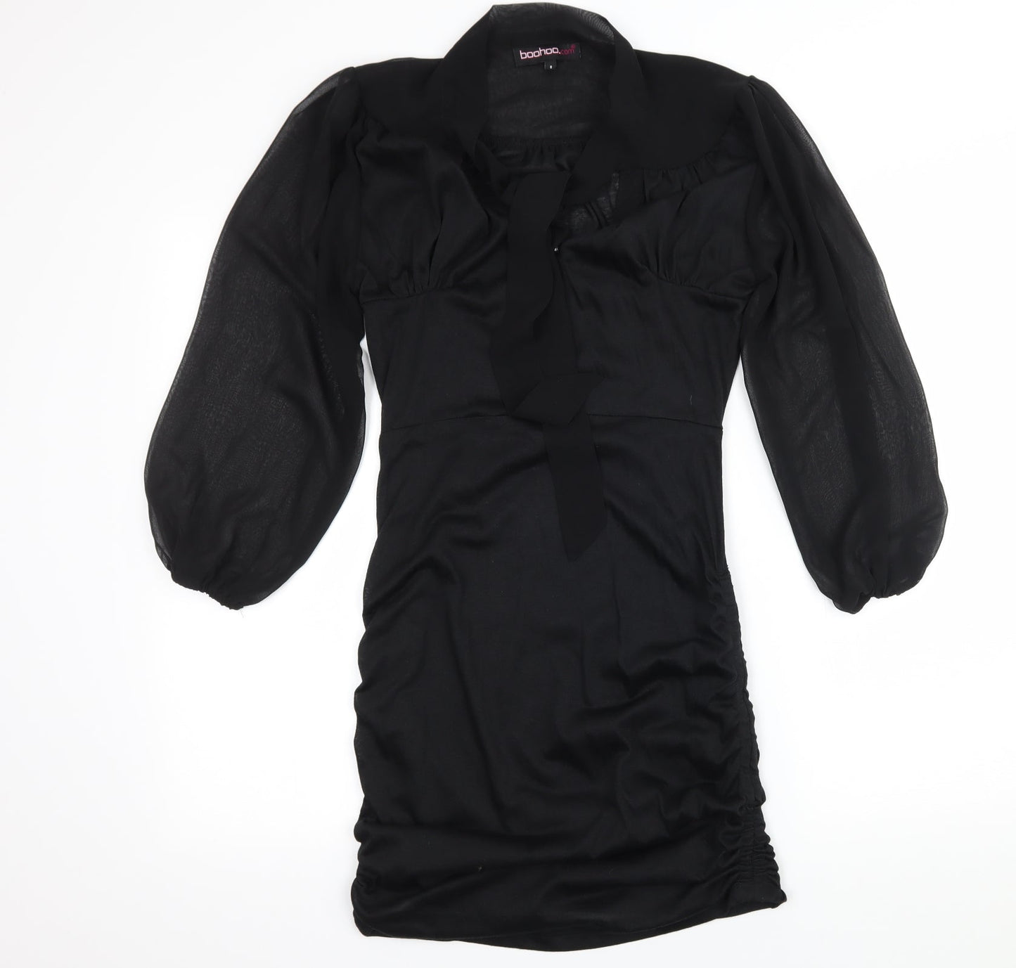 Boohoo Womens Black  Jersey Ball Gown  Size 8