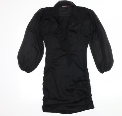 Boohoo Womens Black  Jersey Ball Gown  Size 8