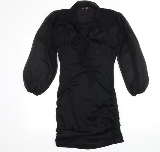 Boohoo Womens Black  Jersey Ball Gown  Size 8