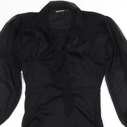 Boohoo Womens Black  Jersey Ball Gown  Size 8