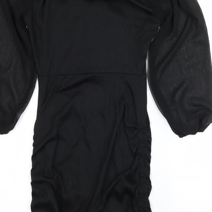 Boohoo Womens Black  Jersey Ball Gown  Size 8