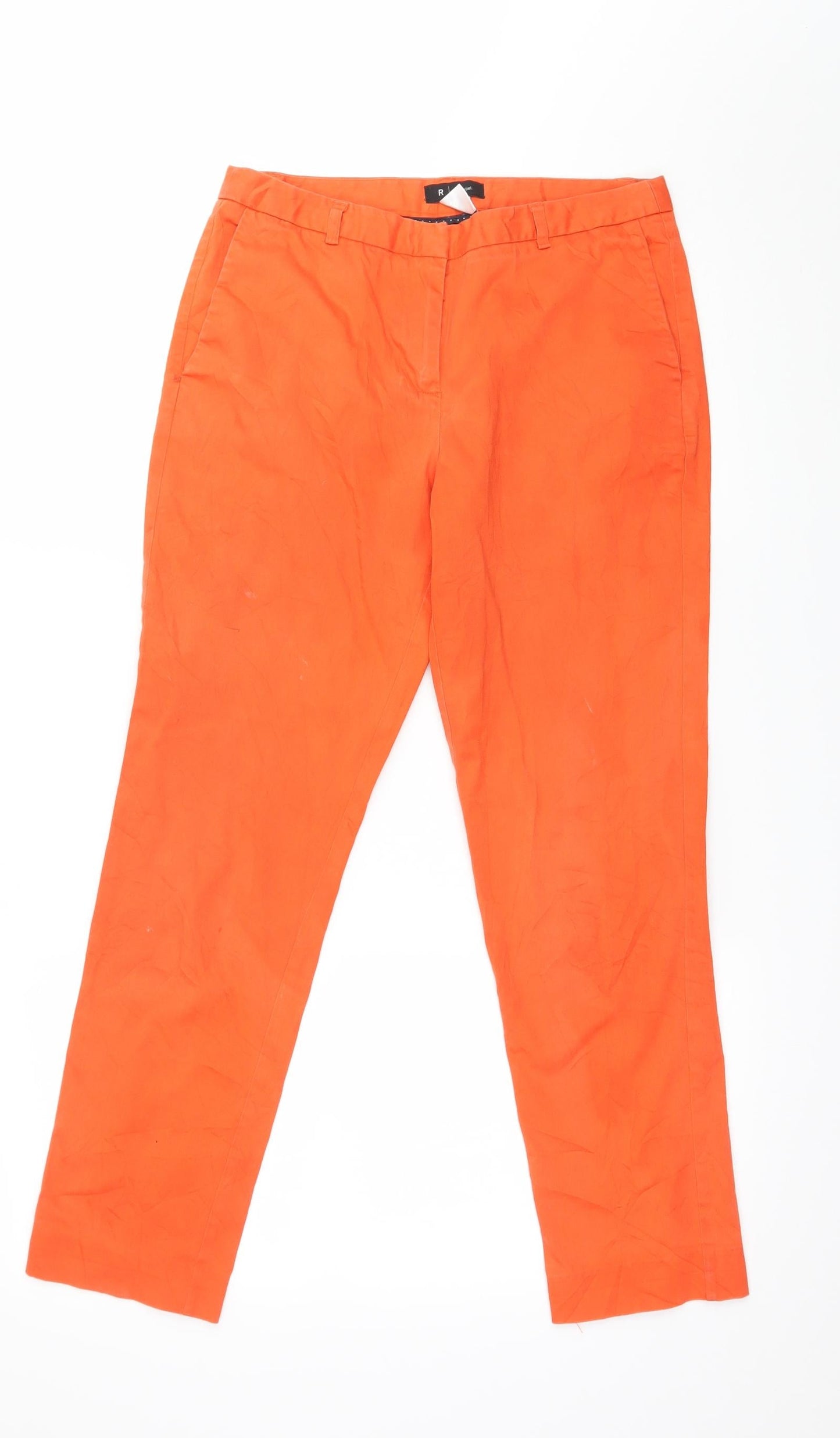 R Essentiel Womens Orange   Chino Trousers Size 10 L26 in