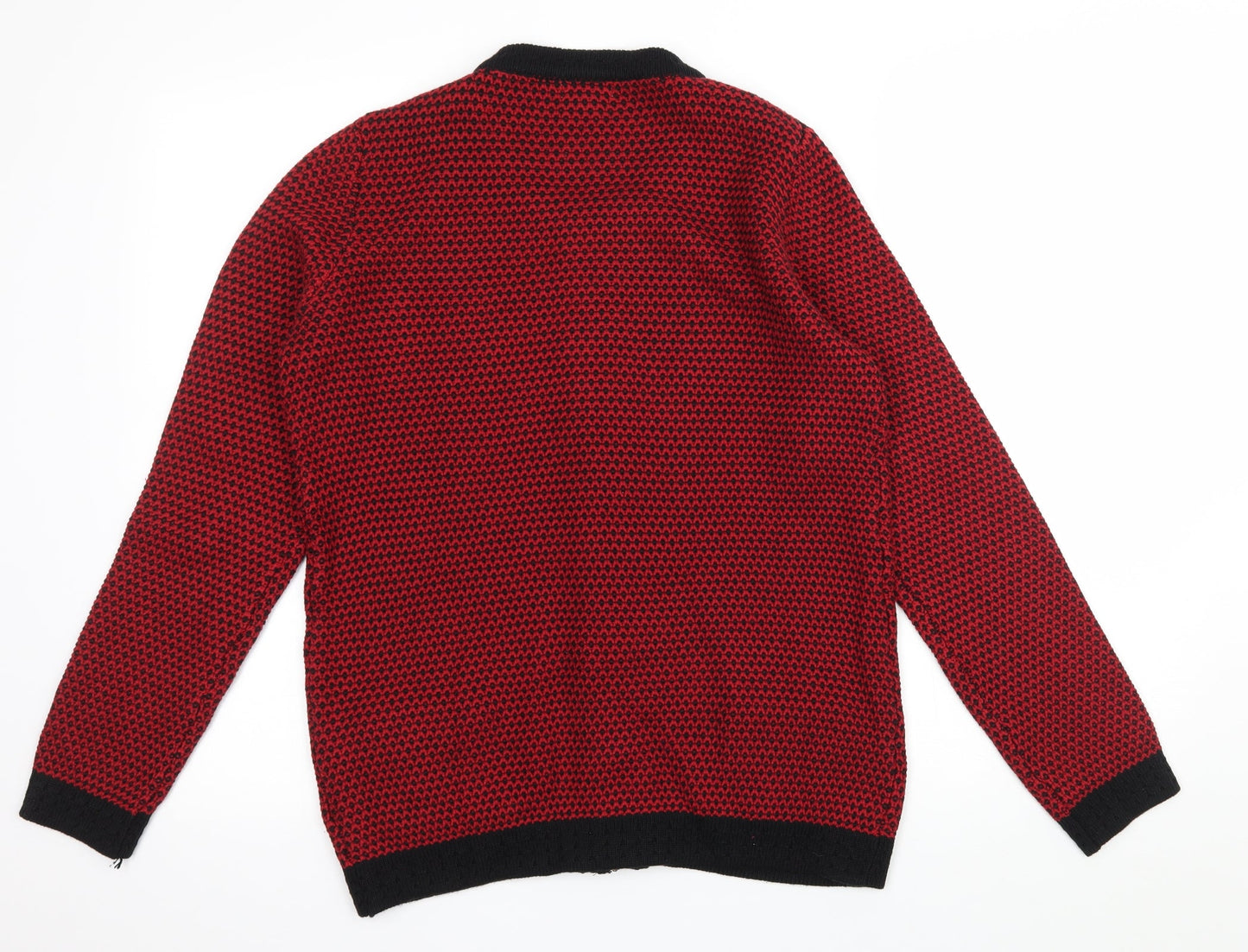 Womens UK Size 10 ANNE WEYBURN Red Cardigan Jumper