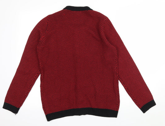 Womens UK Size 10 ANNE WEYBURN Red Cardigan Jumper