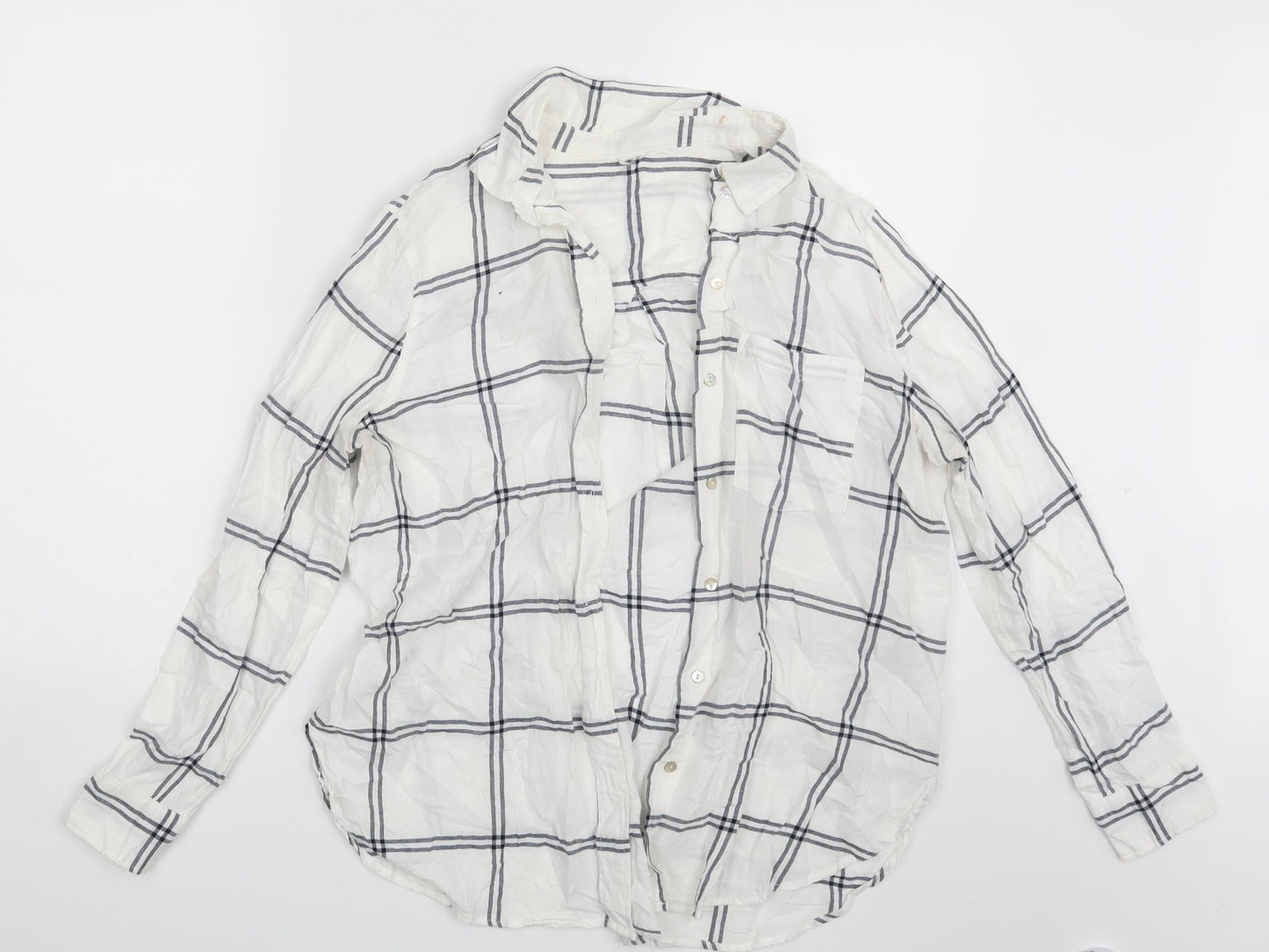 Womens UK Size One Size Preworn White Basic Button-Up