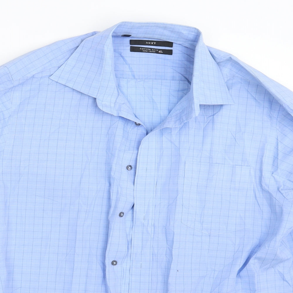 Mens UK Size One Size NEXT Blue  Button-Up Long Sleeve Casual Shirt