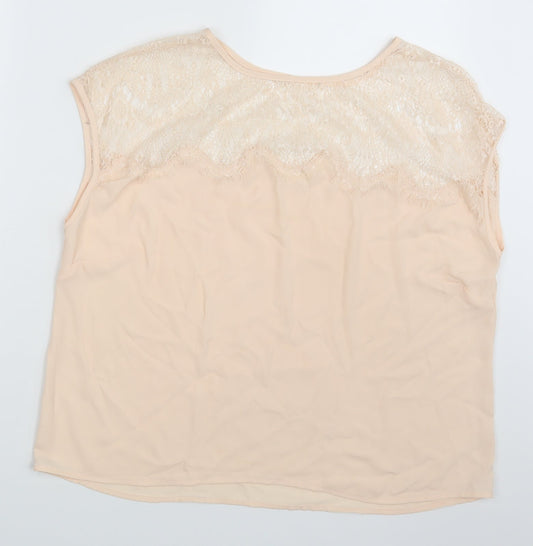 Womens UK Size One Size Preworn Pink Basic Blouse