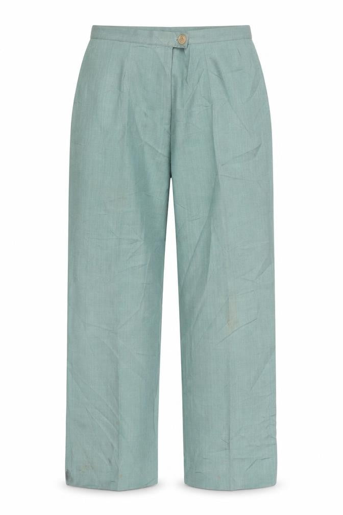 Womens UK Size One Size Preworn Regular Fit  Green Trousers