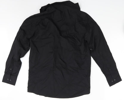 Mens UK Size One Size Cedar Wood State Black  Button-Up Long Sleeve Casual Shirt