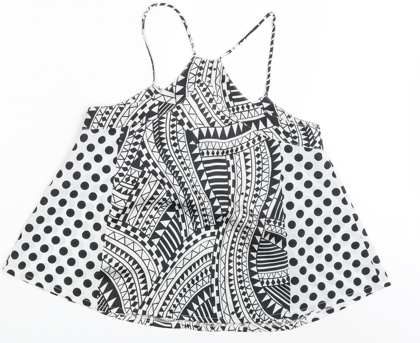 Boohoo Womens Multicoloured Geometric  Basic Blouse Size 10