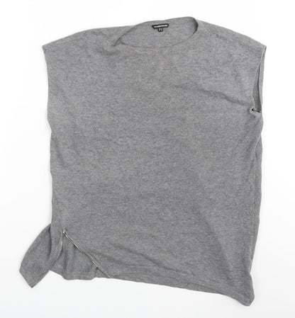 Womens UK Size 14 Warehouse Grey Basic T-Shirt